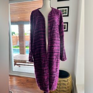 Chicos Design Duster Cardigan Multi Color Size 3